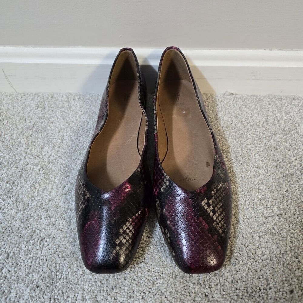 Frye Dana Ballet‎ Flats In Multi Berry Reptile Womens Size 9